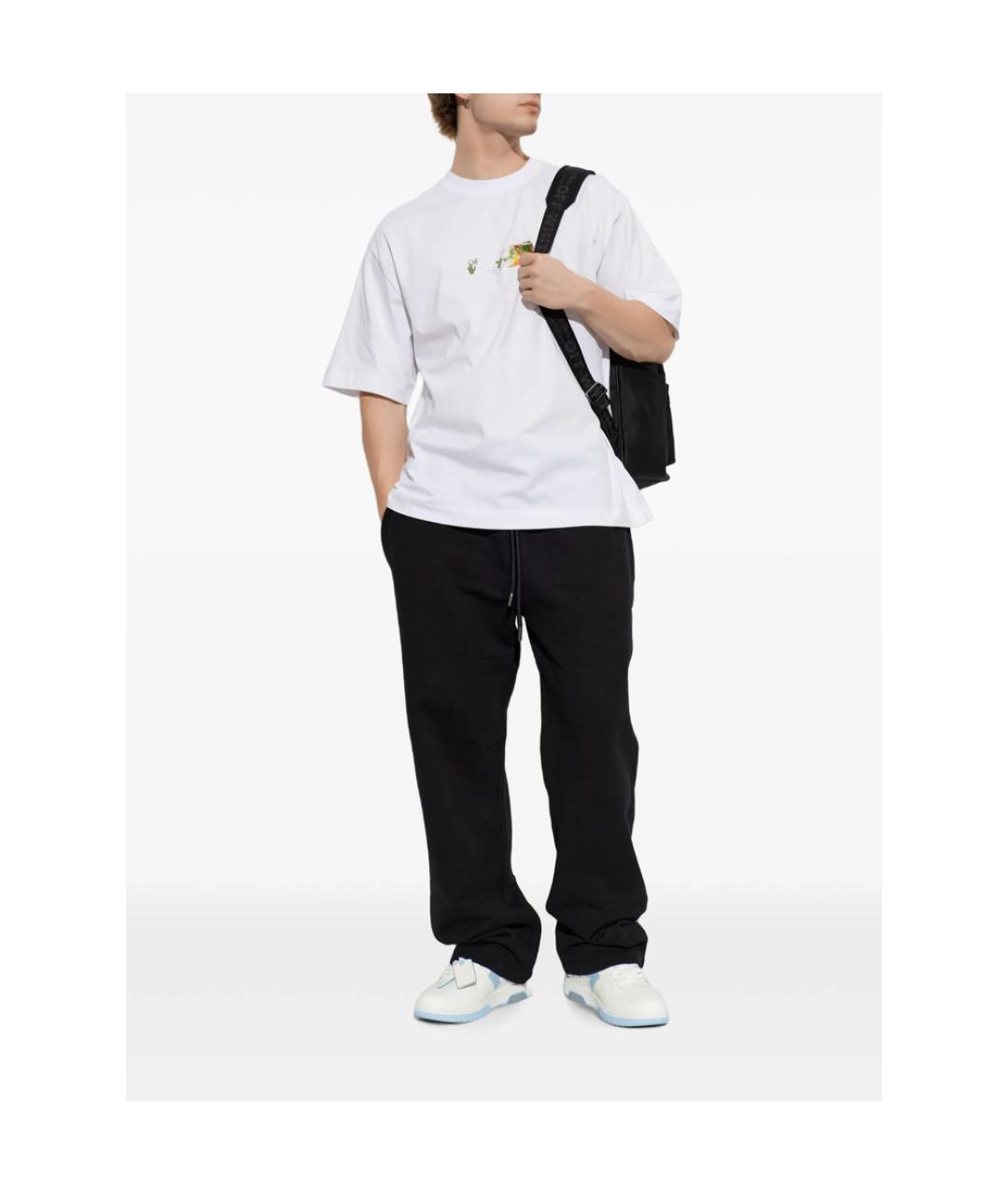 OFF-WHITE Белая хлопковая футболка, фото 5