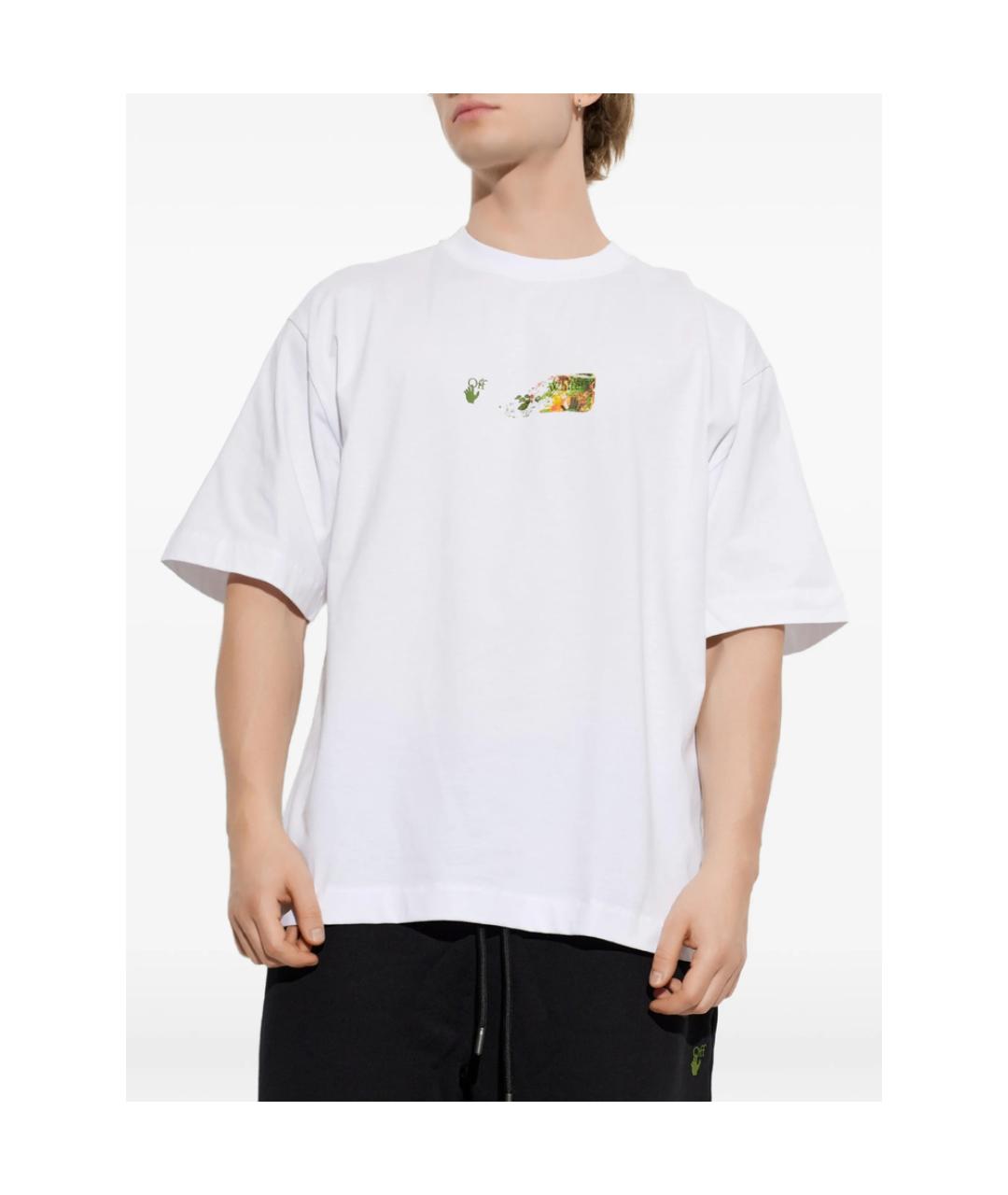 OFF-WHITE Белая хлопковая футболка, фото 3