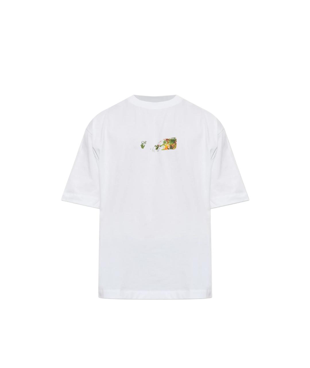 OFF-WHITE Белая хлопковая футболка, фото 1