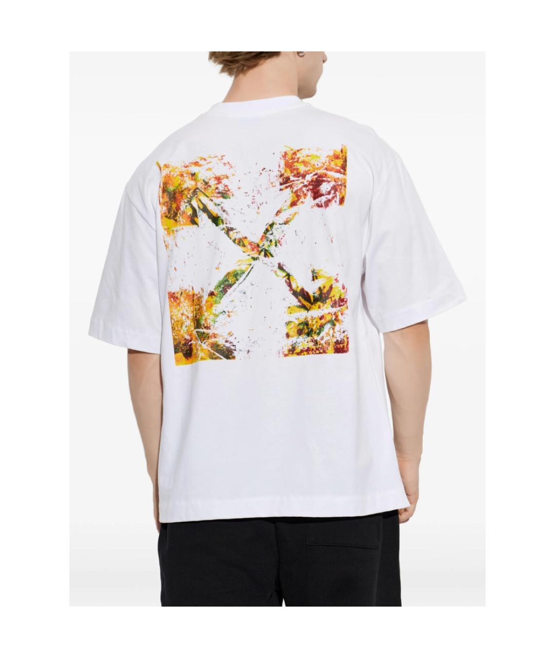 OFF-WHITE Белая хлопковая футболка, фото 2