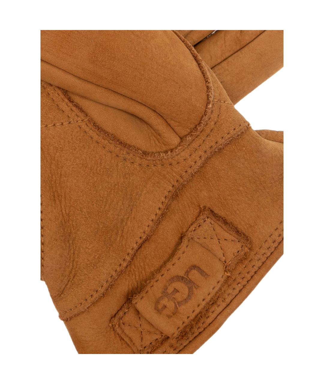 UGG Коричневые кожаные перчатки, фото 4