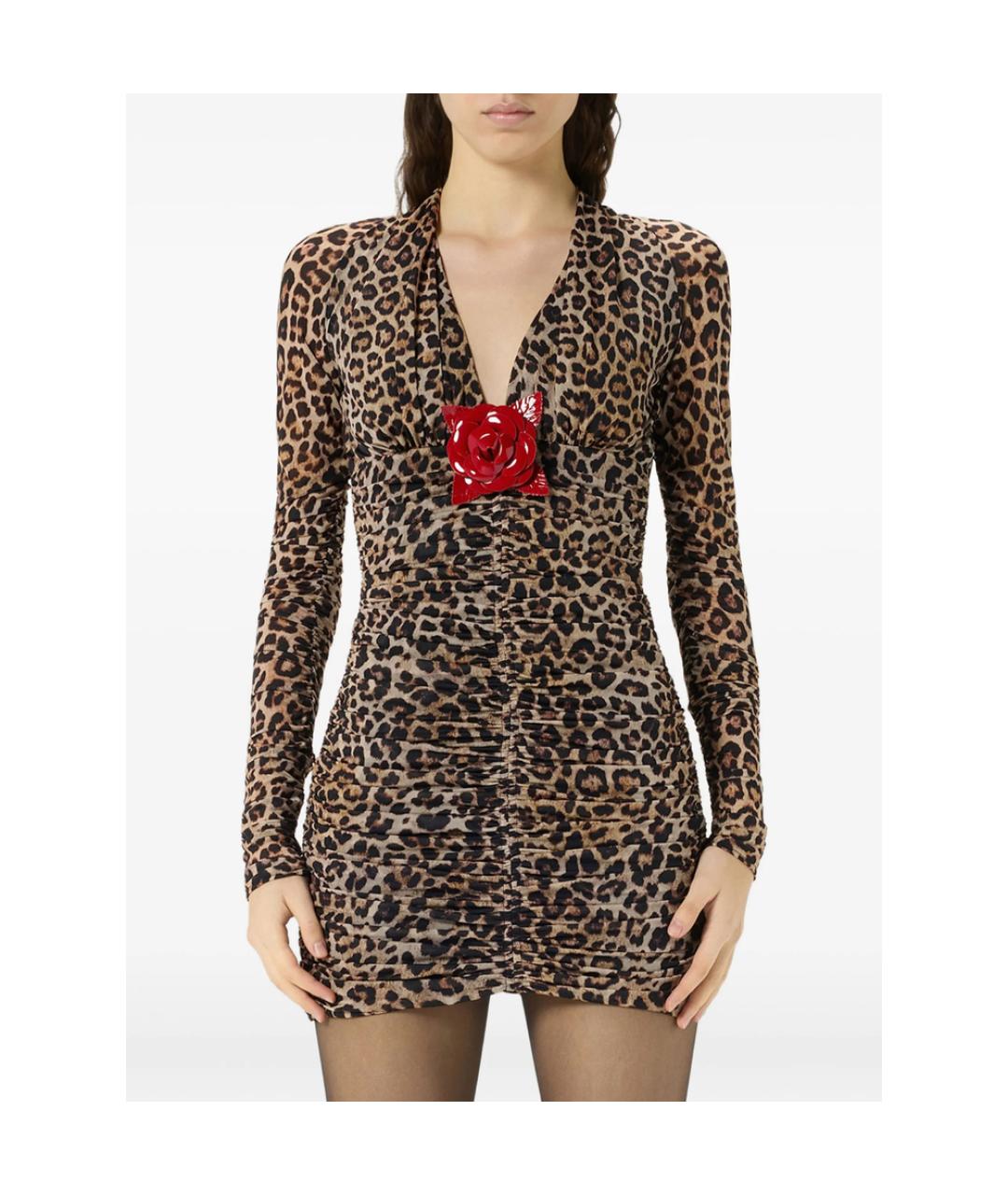 BLUMARINE Коричневое полиамидовое коктейльное платье, фото 3