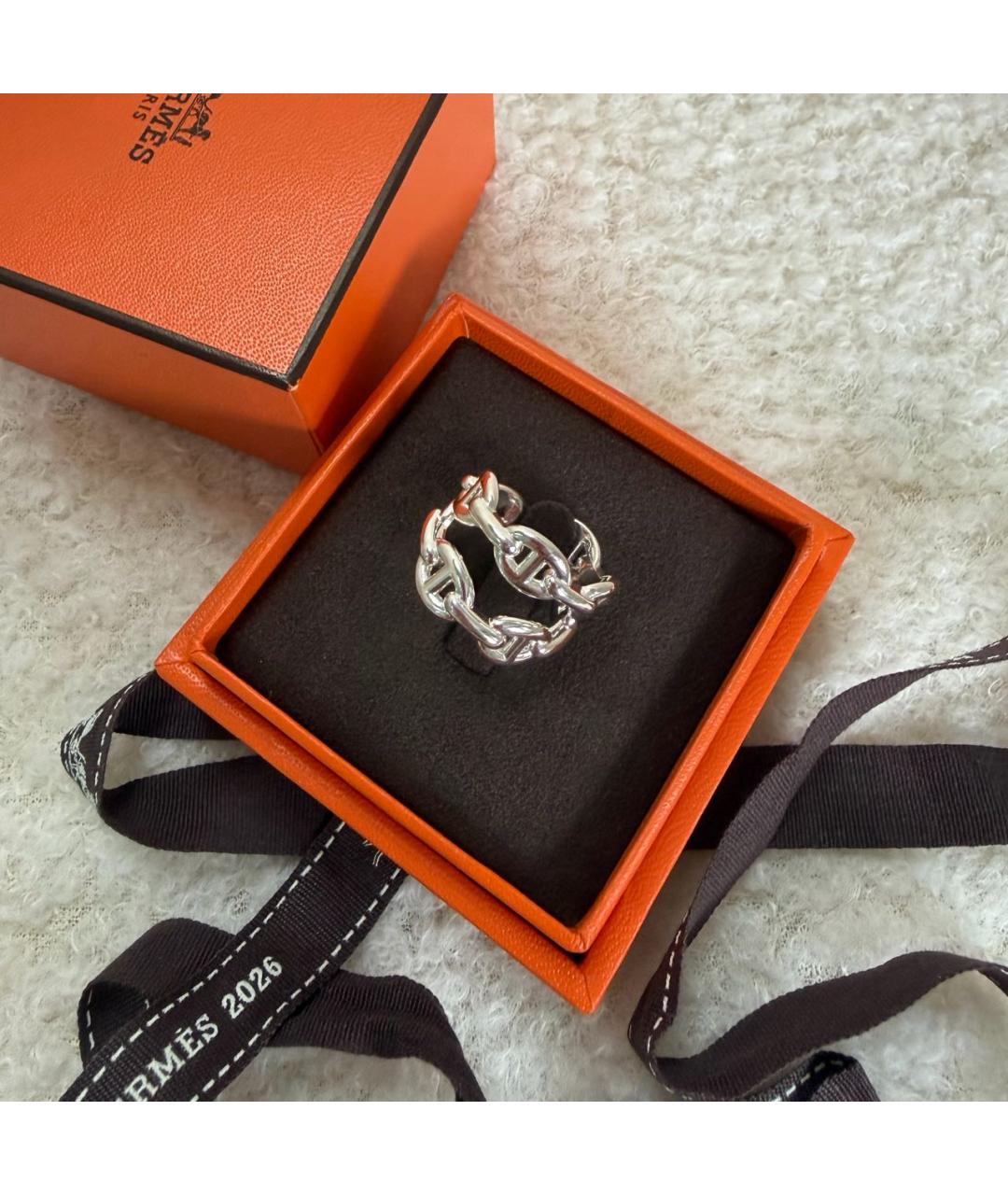 HERMES Серебряное серебряное кольцо, фото 2