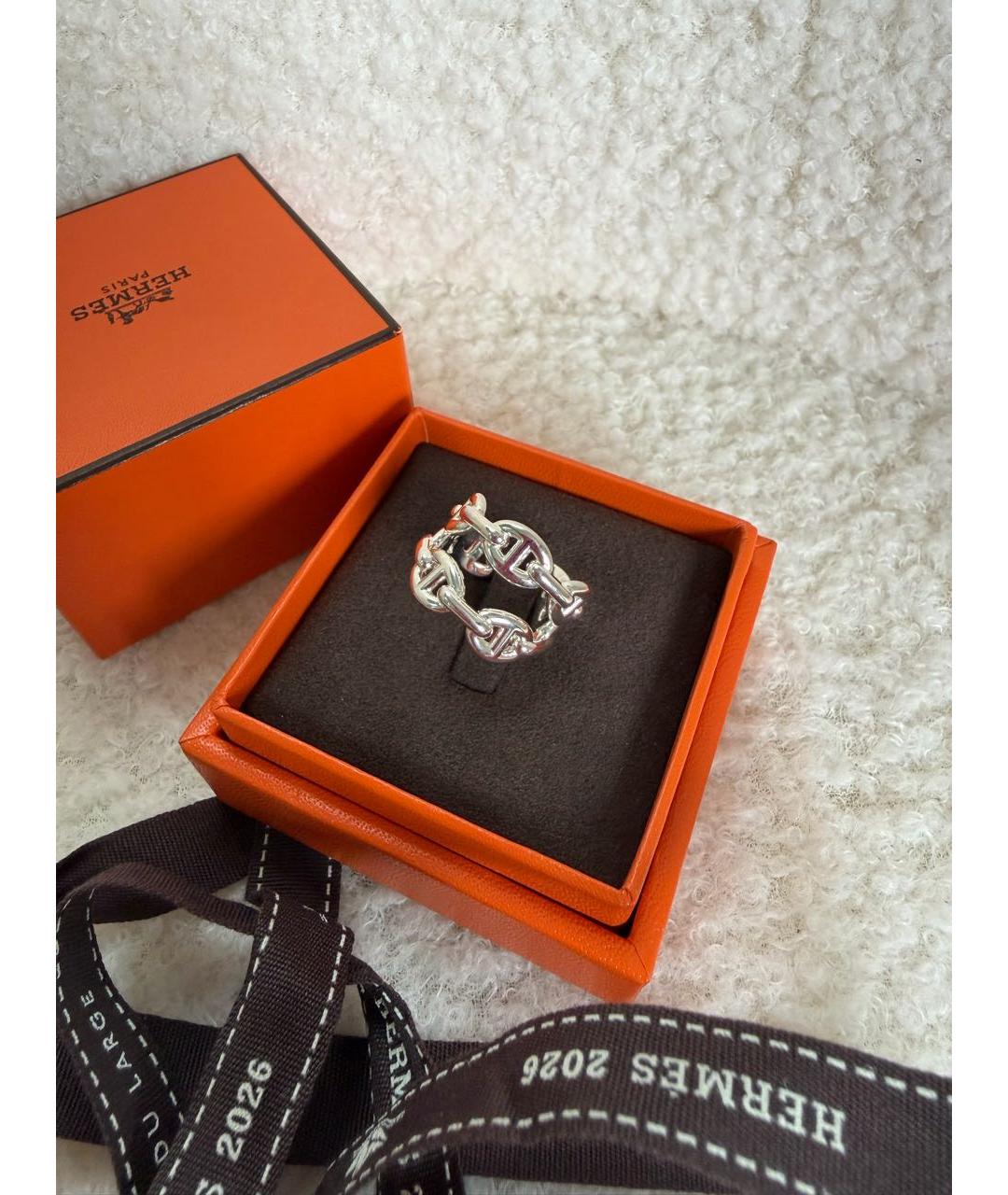 HERMES Серебряное серебряное кольцо, фото 6