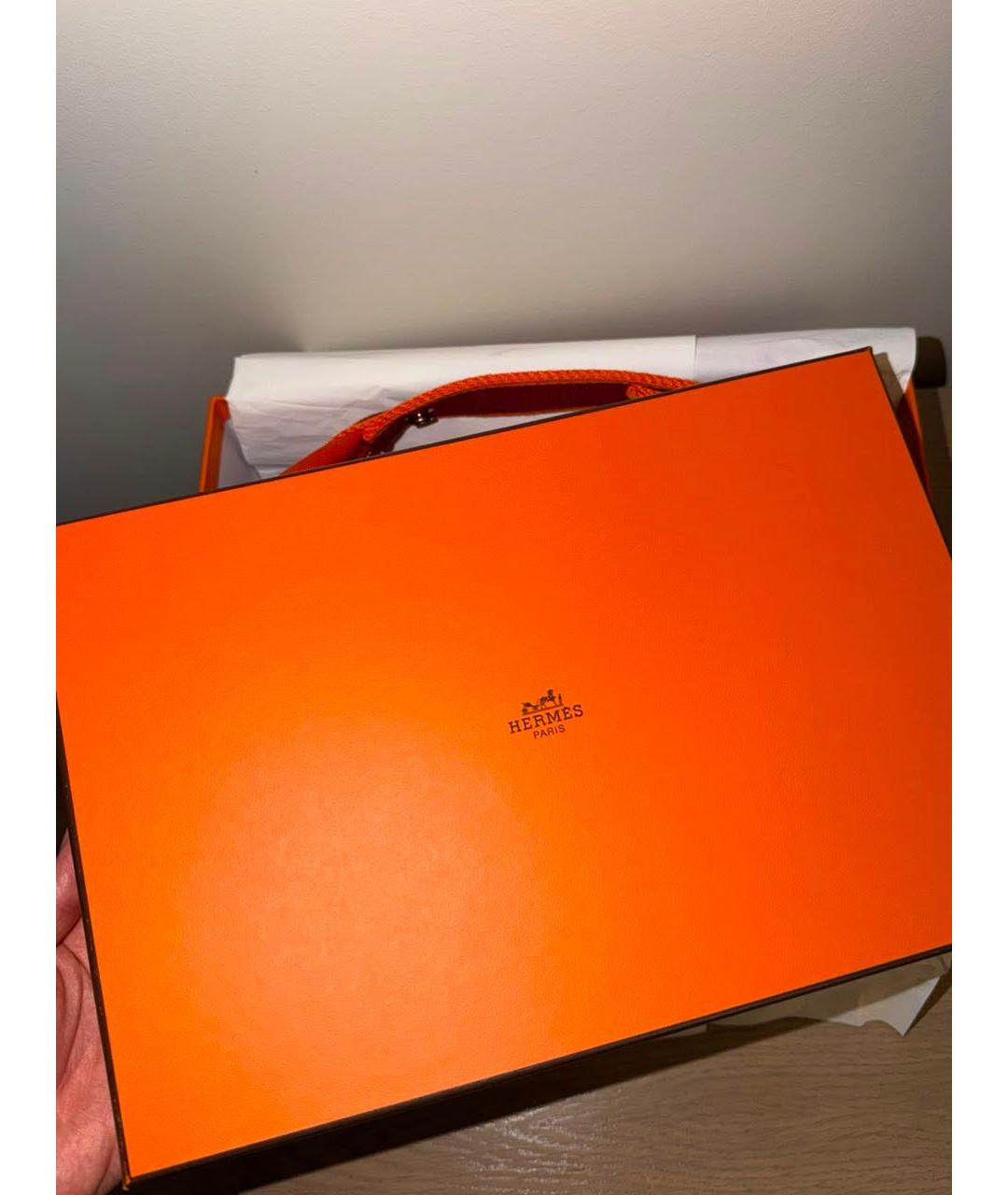 HERMES Коралловая жаккардовая косметичка, фото 7