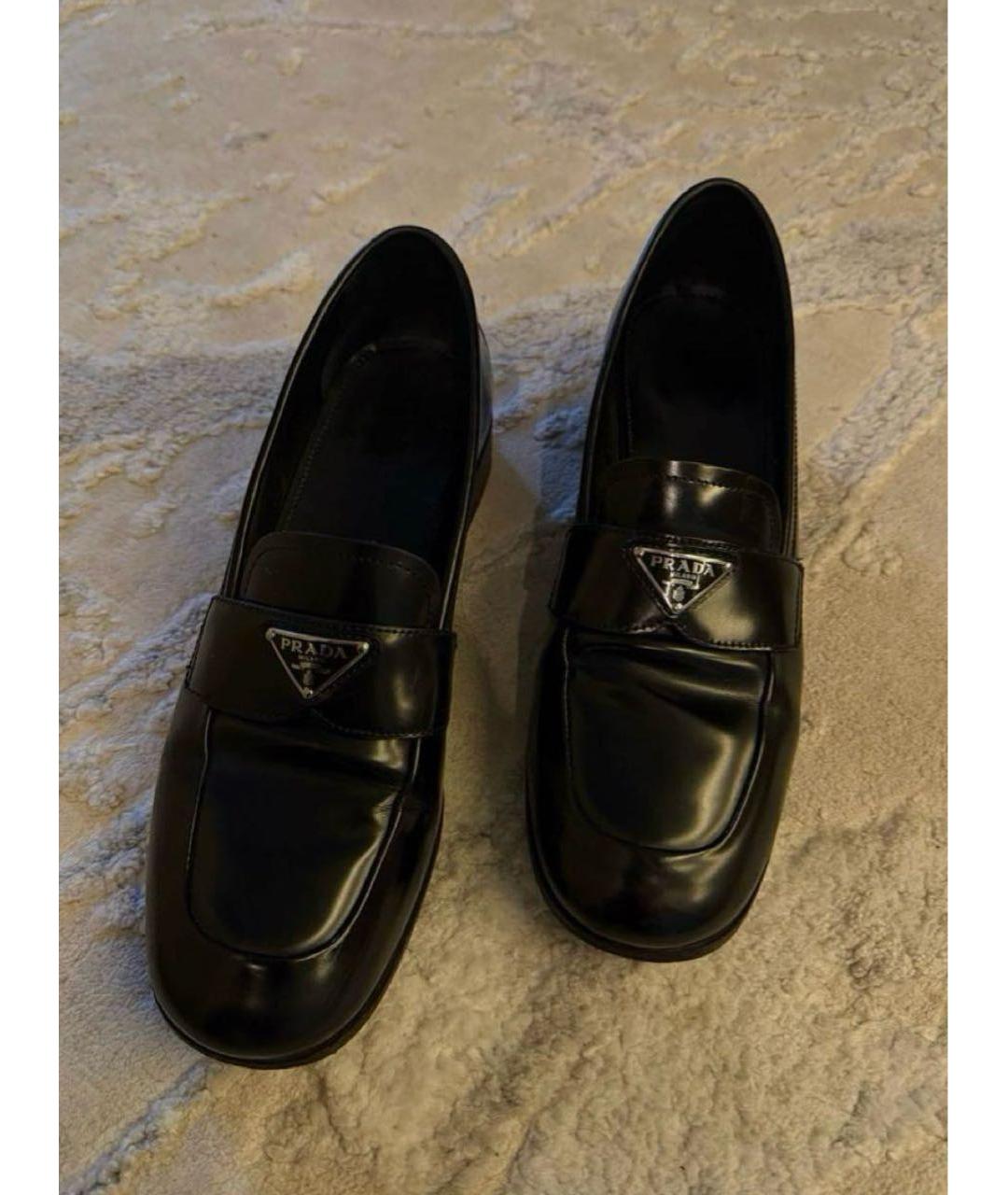 PRADA Черные кожаные лоферы, фото 2