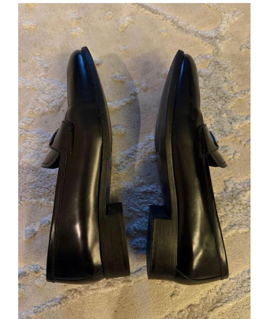 PRADA Черные кожаные лоферы, фото 4