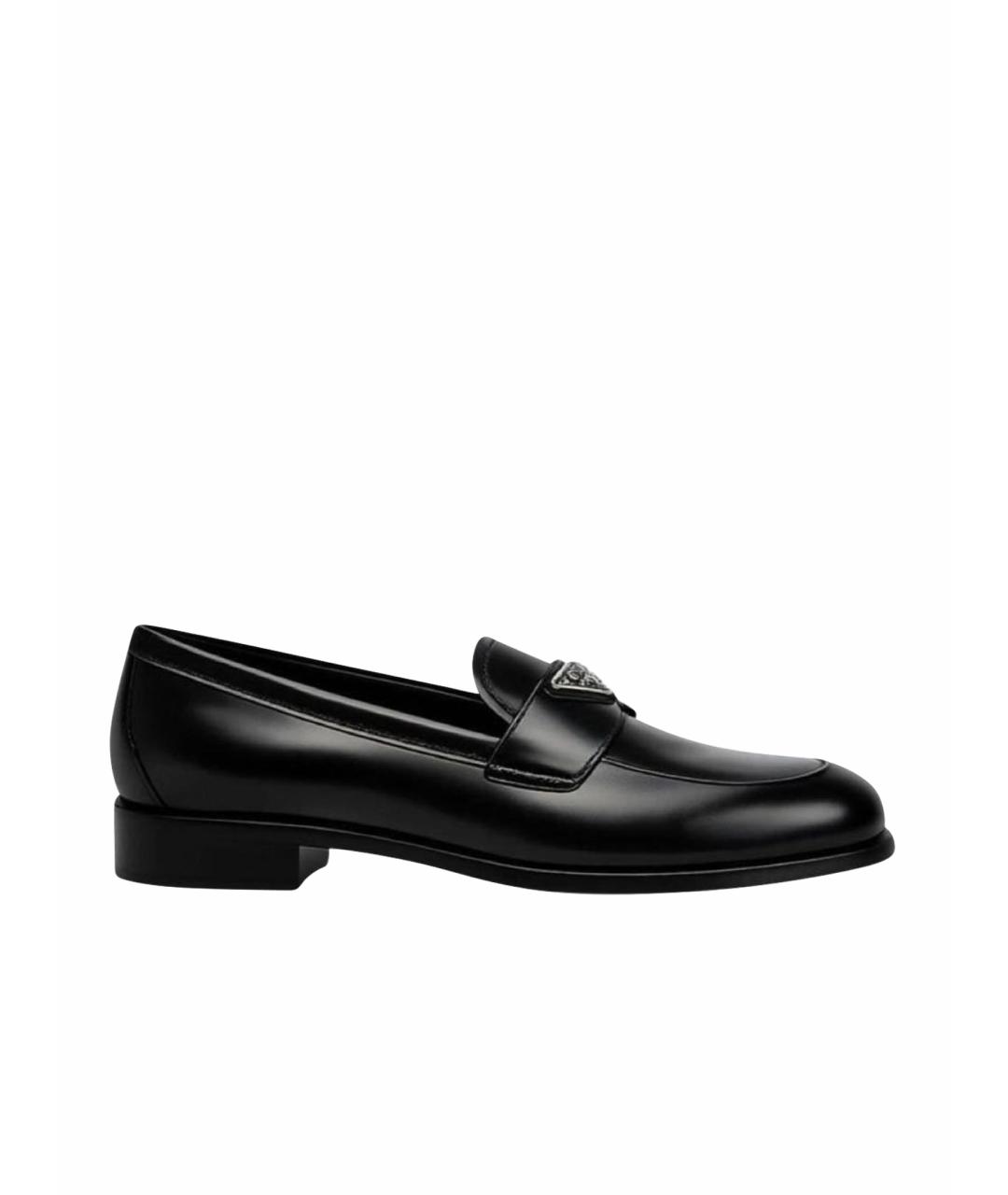 PRADA Черные кожаные лоферы, фото 1