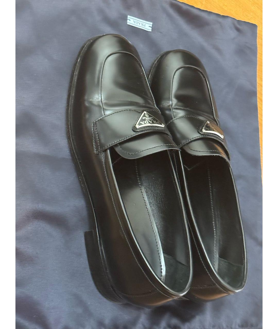 PRADA Черные кожаные лоферы, фото 7