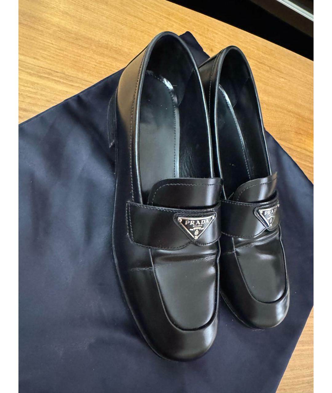 PRADA Черные кожаные лоферы, фото 8