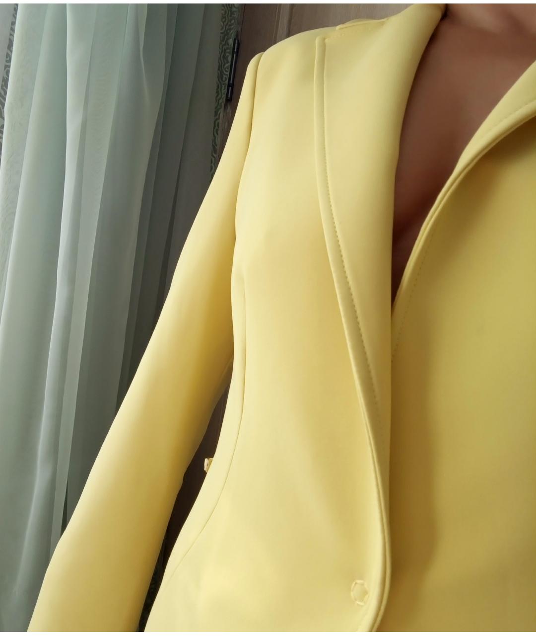 ELISABETTA FRANCHI Желтый полиэстеровый жакет/пиджак, фото 5