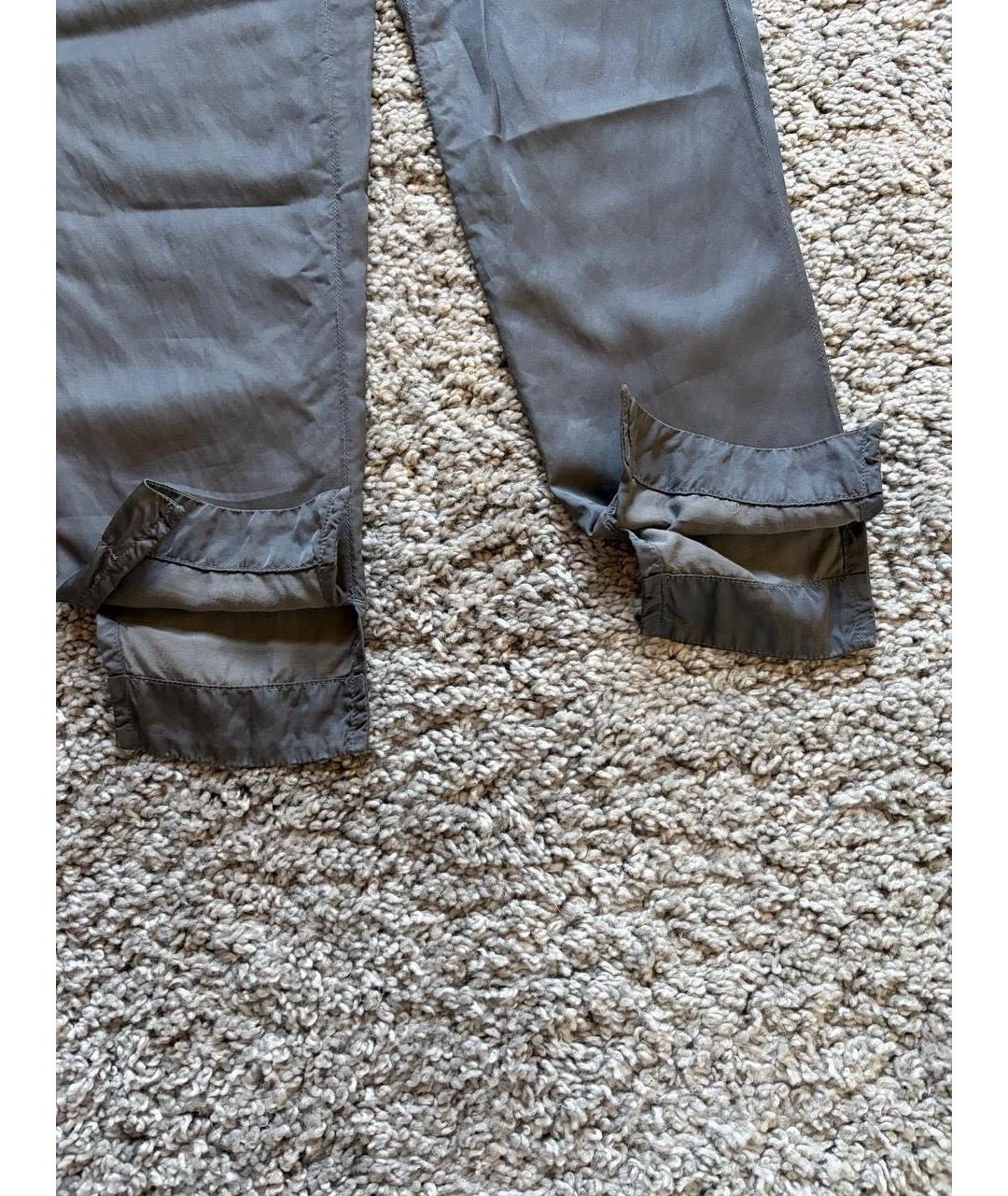 MM6 MAISON MARGIELA Серебряные вискозные прямые брюки, фото 6