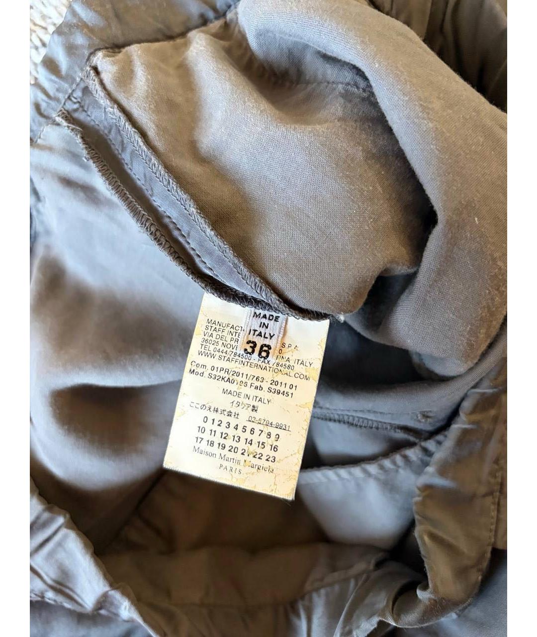 MM6 MAISON MARGIELA Серебряные вискозные прямые брюки, фото 8