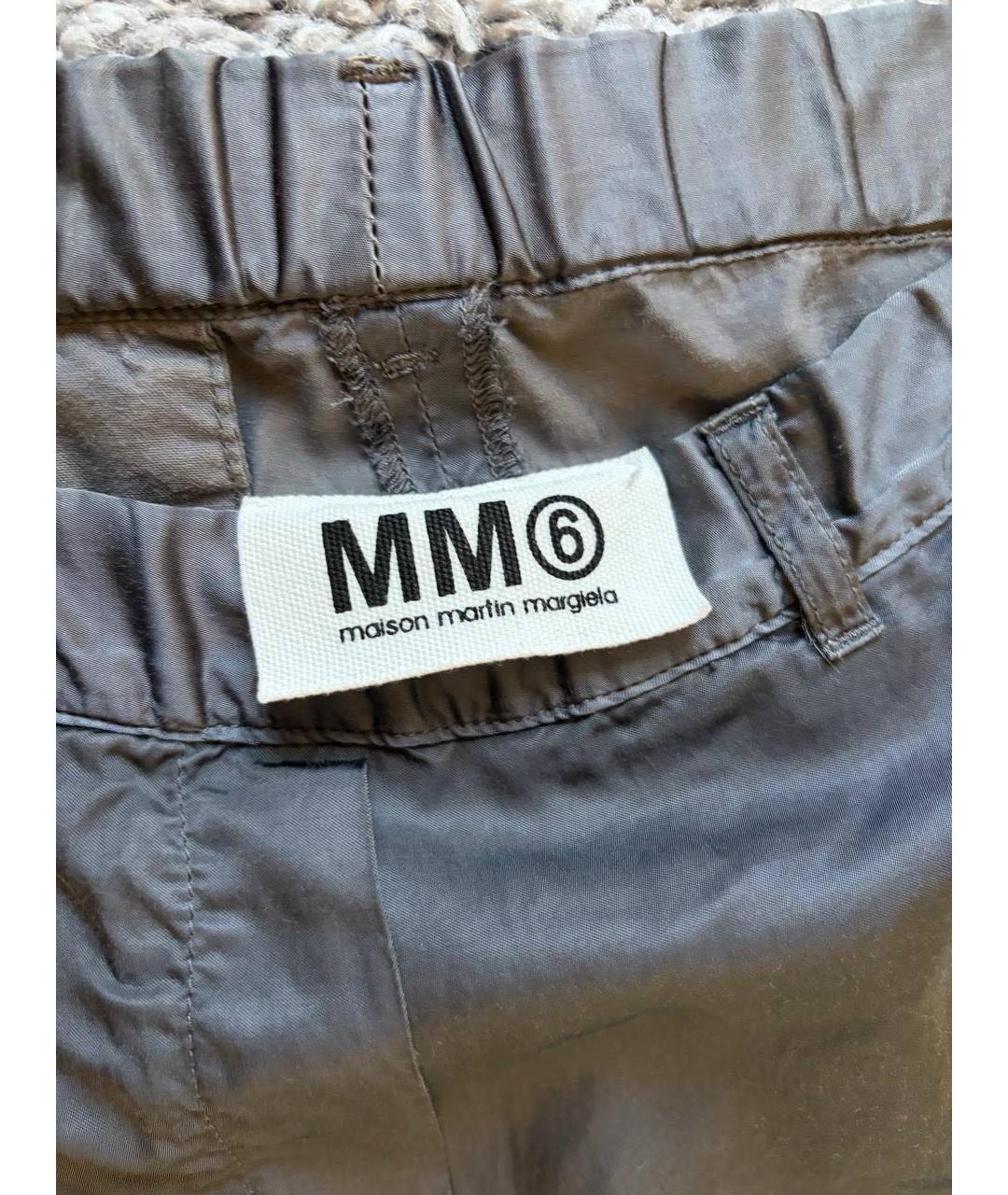 MM6 MAISON MARGIELA Серебряные вискозные прямые брюки, фото 7