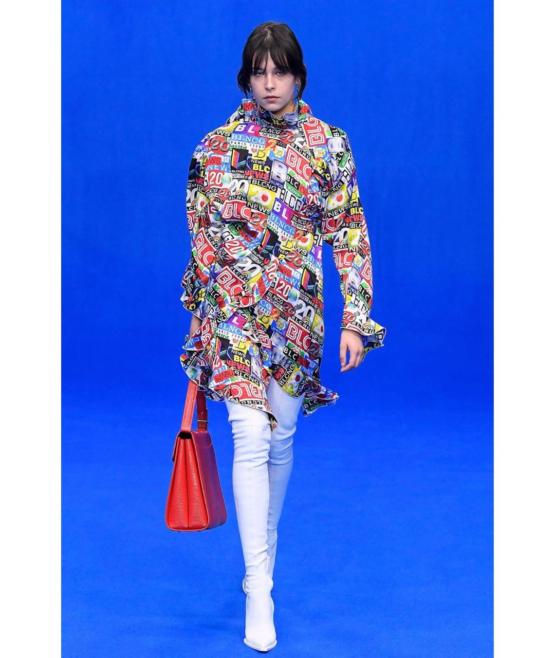 BALENCIAGA Мульти шелковое коктейльное платье, фото 2