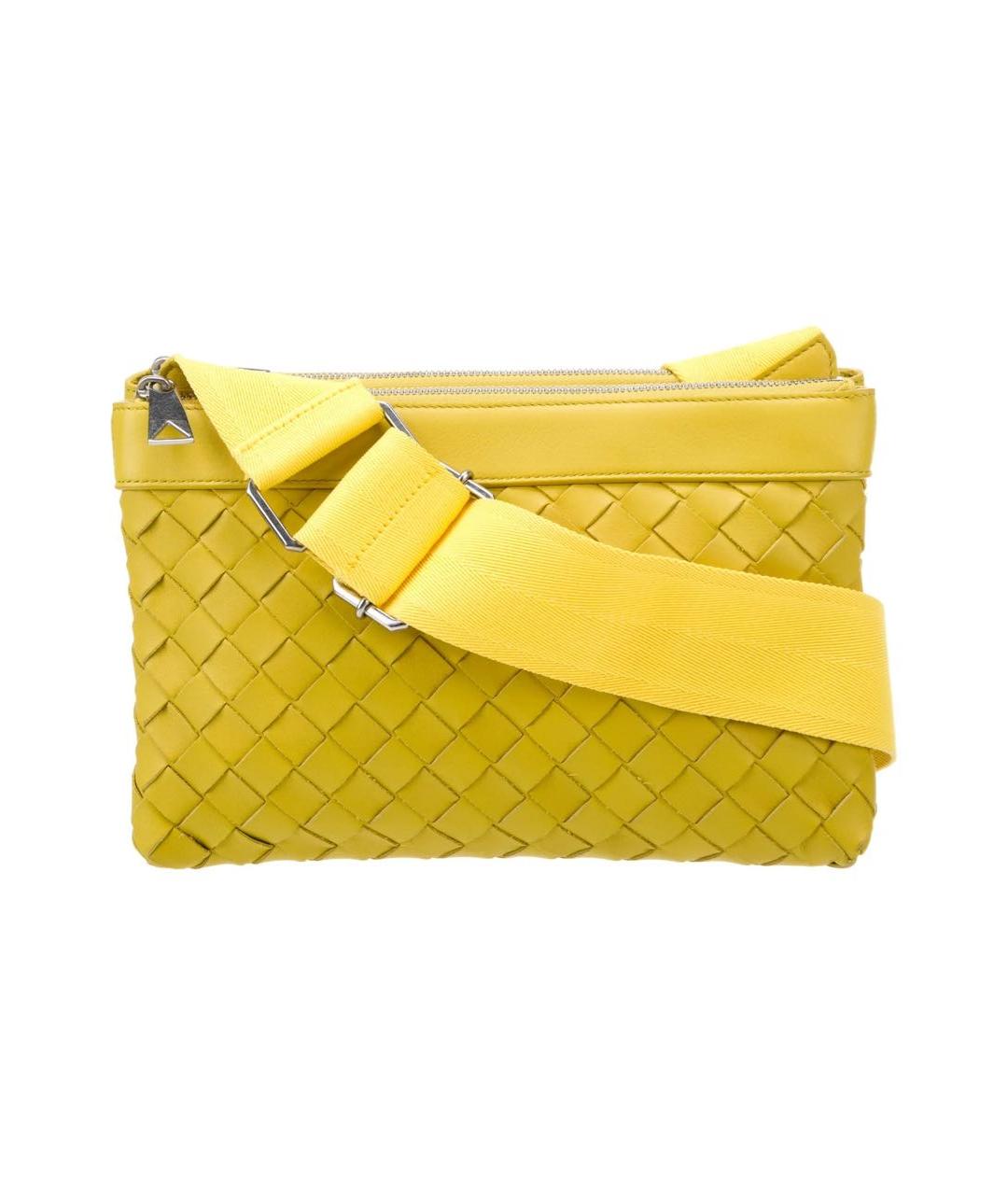 BOTTEGA VENETA Желтая кожаная сумка на плечо, фото 8