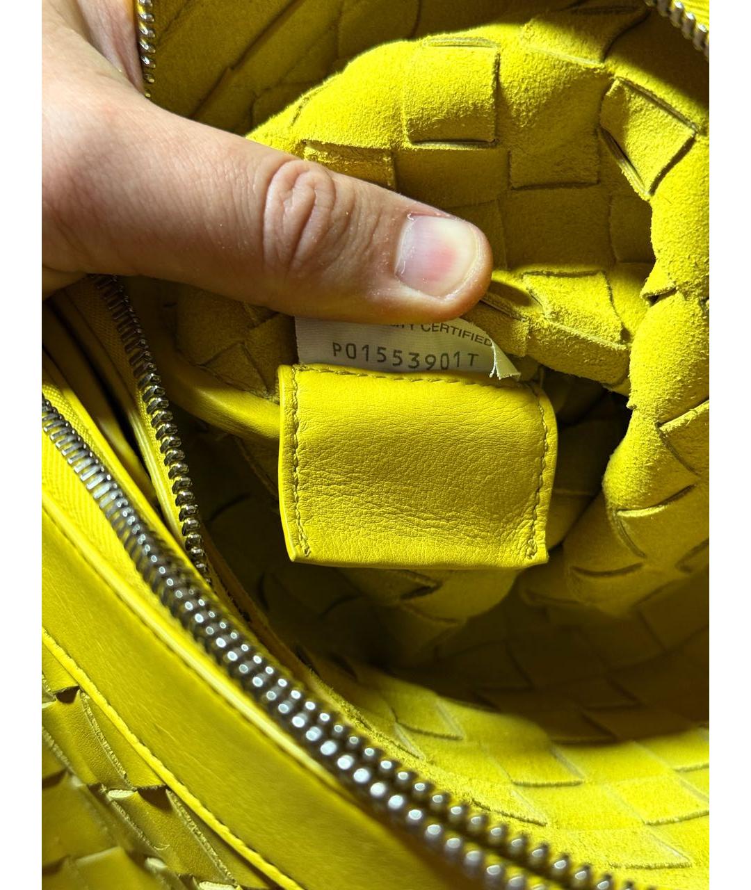 BOTTEGA VENETA Желтая кожаная сумка на плечо, фото 7