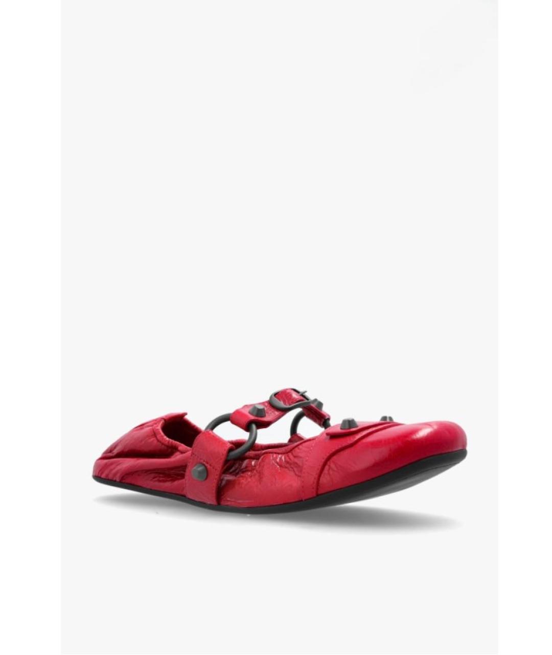 BALENCIAGA Красные кожаные балетки, фото 3