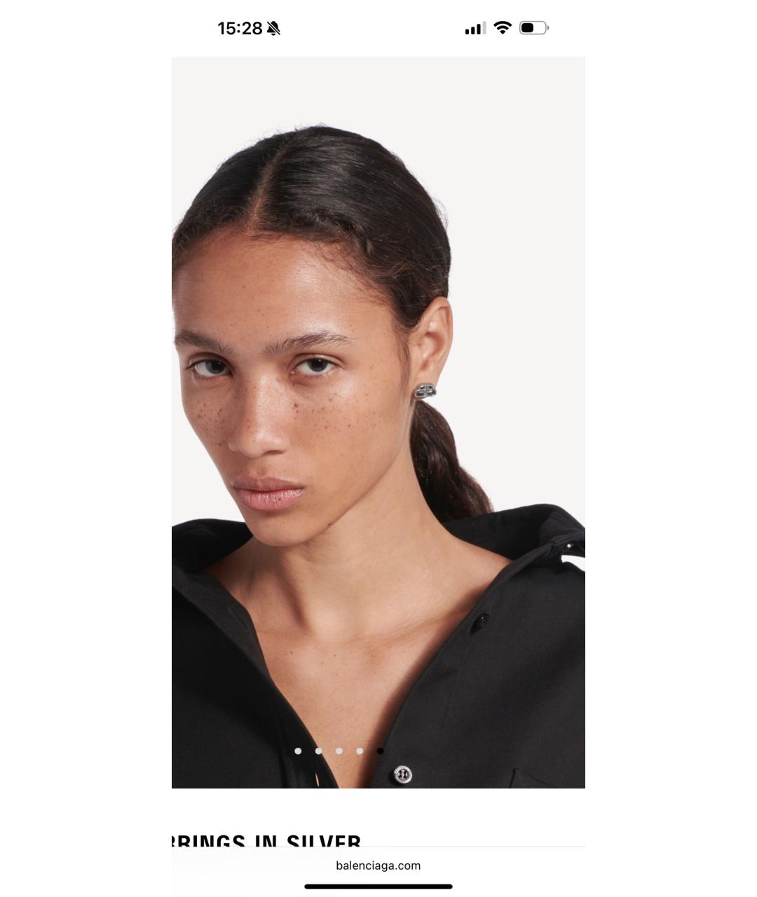 BALENCIAGA Серебряные серебряные серьги, фото 3