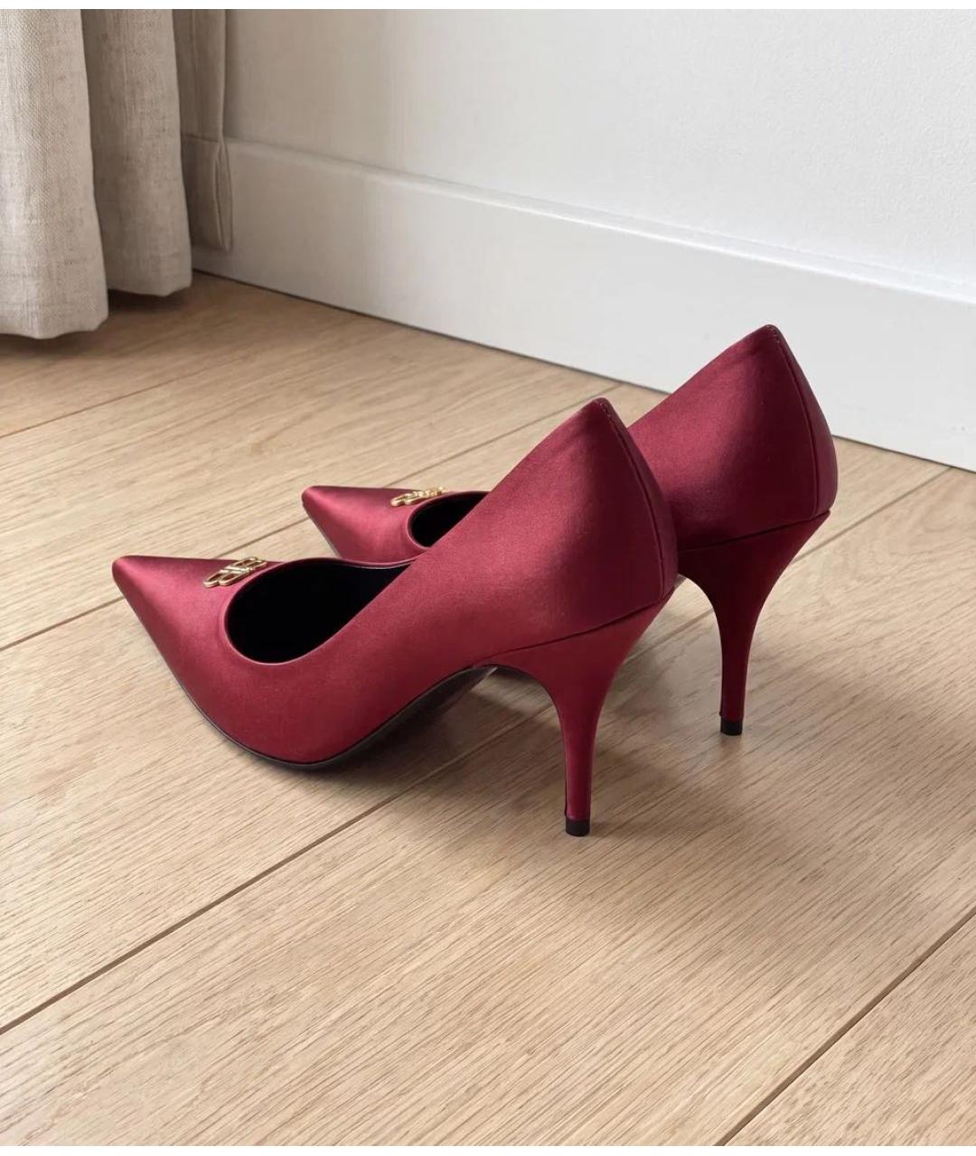 BALENCIAGA Бордовые текстильные туфли, фото 3