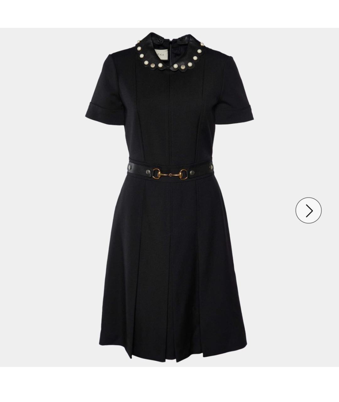 GUCCI Черное шерстяное коктейльное платье, фото 6