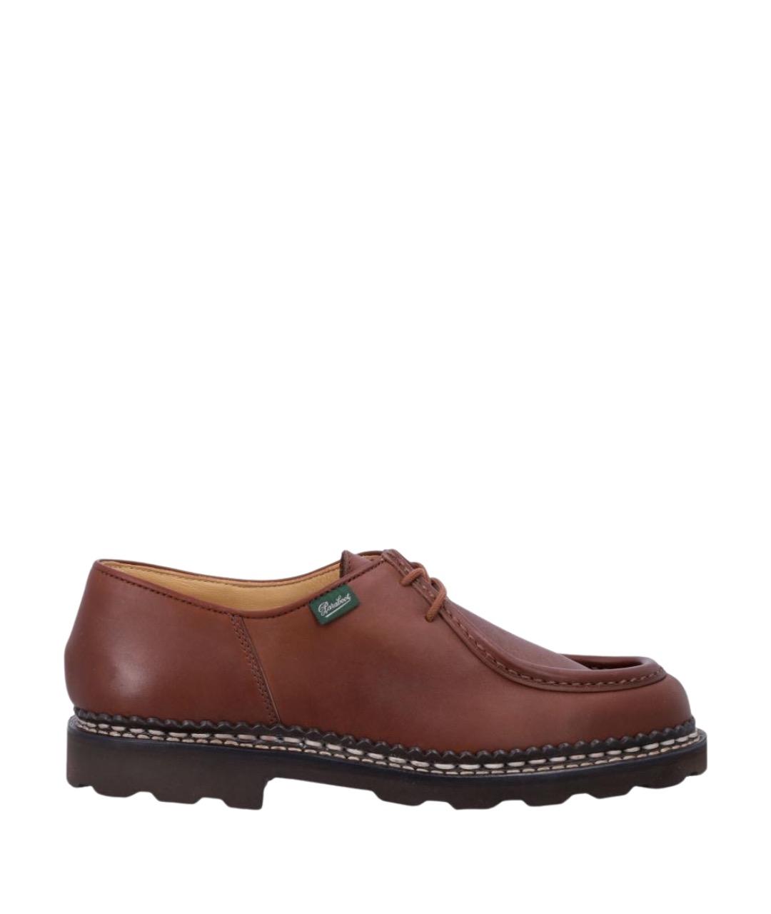 PARABOOT Коричневые кожаные низкие ботинки, фото 1