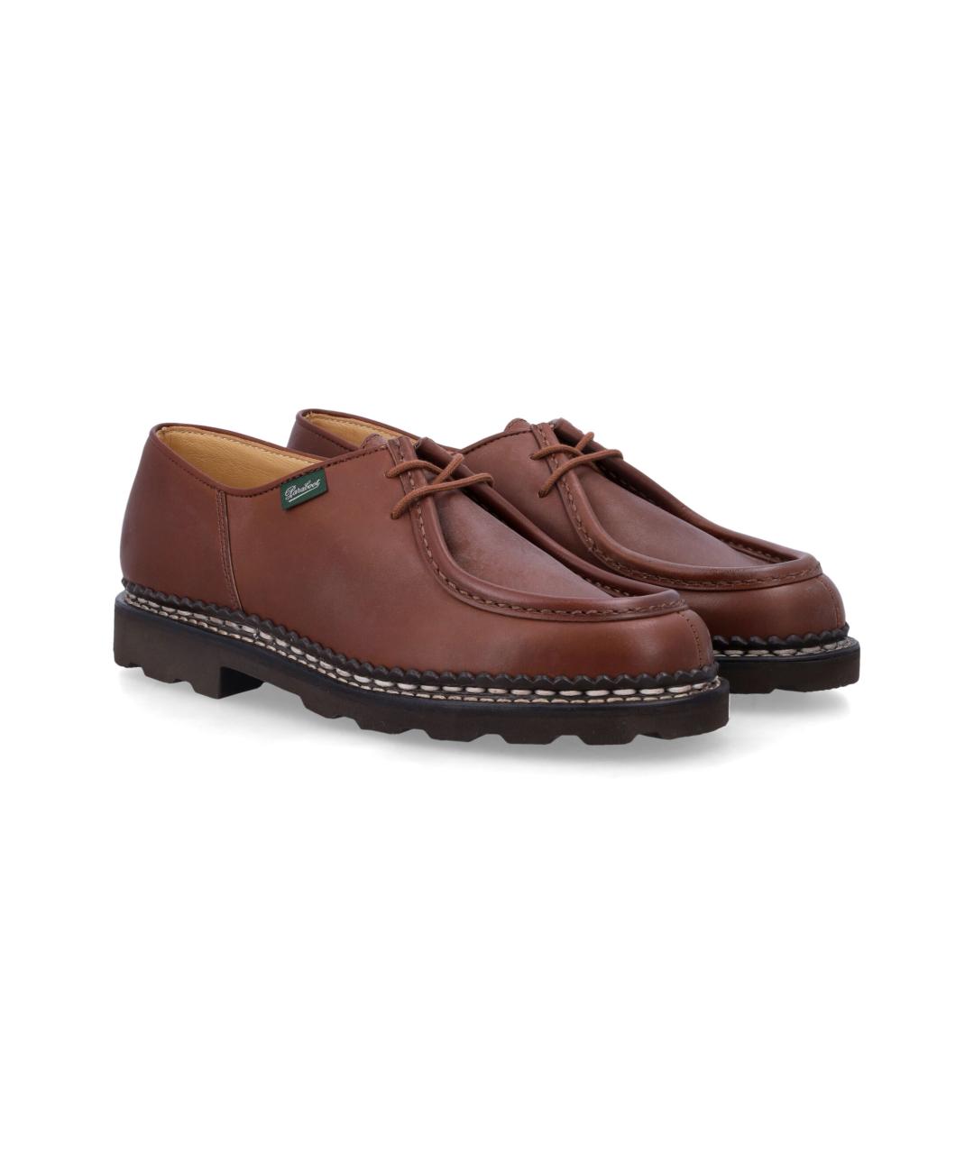PARABOOT Коричневые кожаные низкие ботинки, фото 2