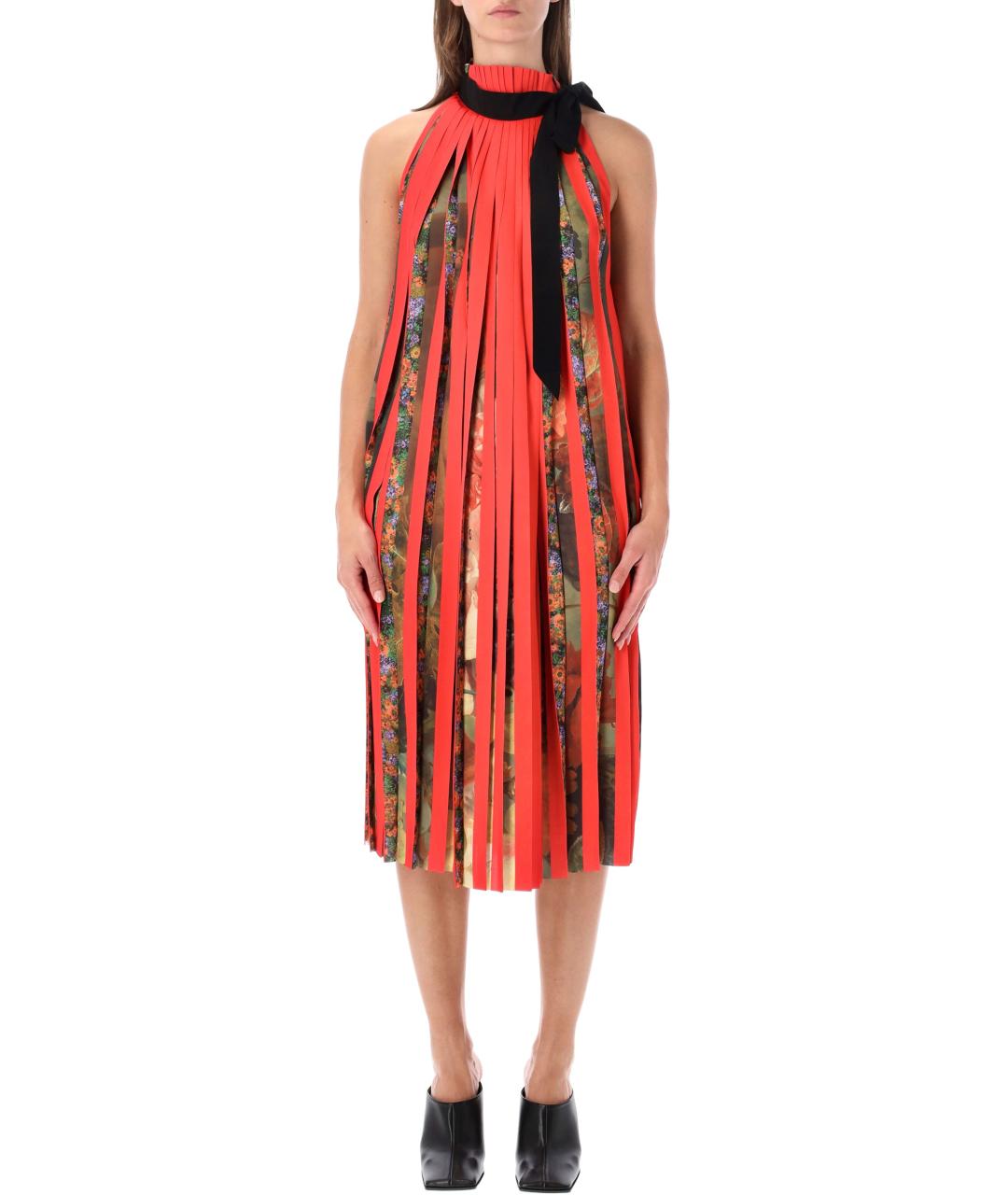 DRIES VAN NOTEN Мульти полиэстеровое платье, фото 1