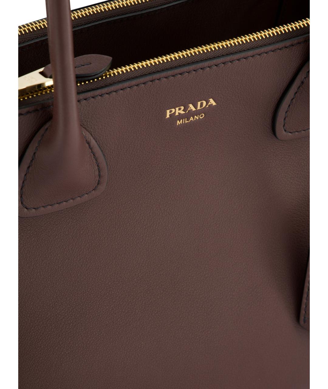 PRADA Коричневая кожаная сумка тоут, фото 4