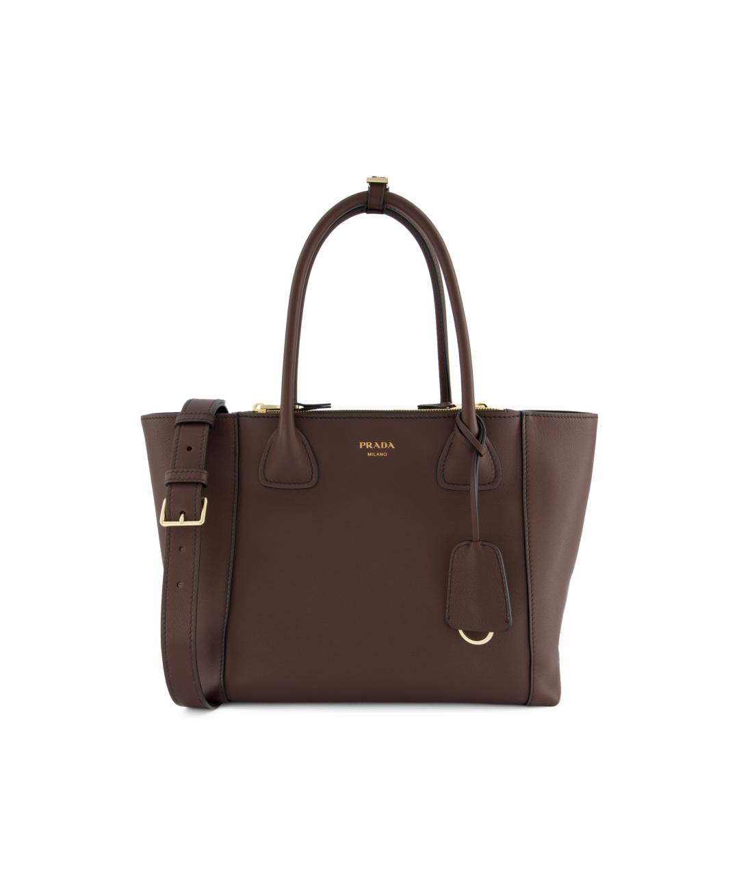 PRADA Коричневая кожаная сумка тоут, фото 5