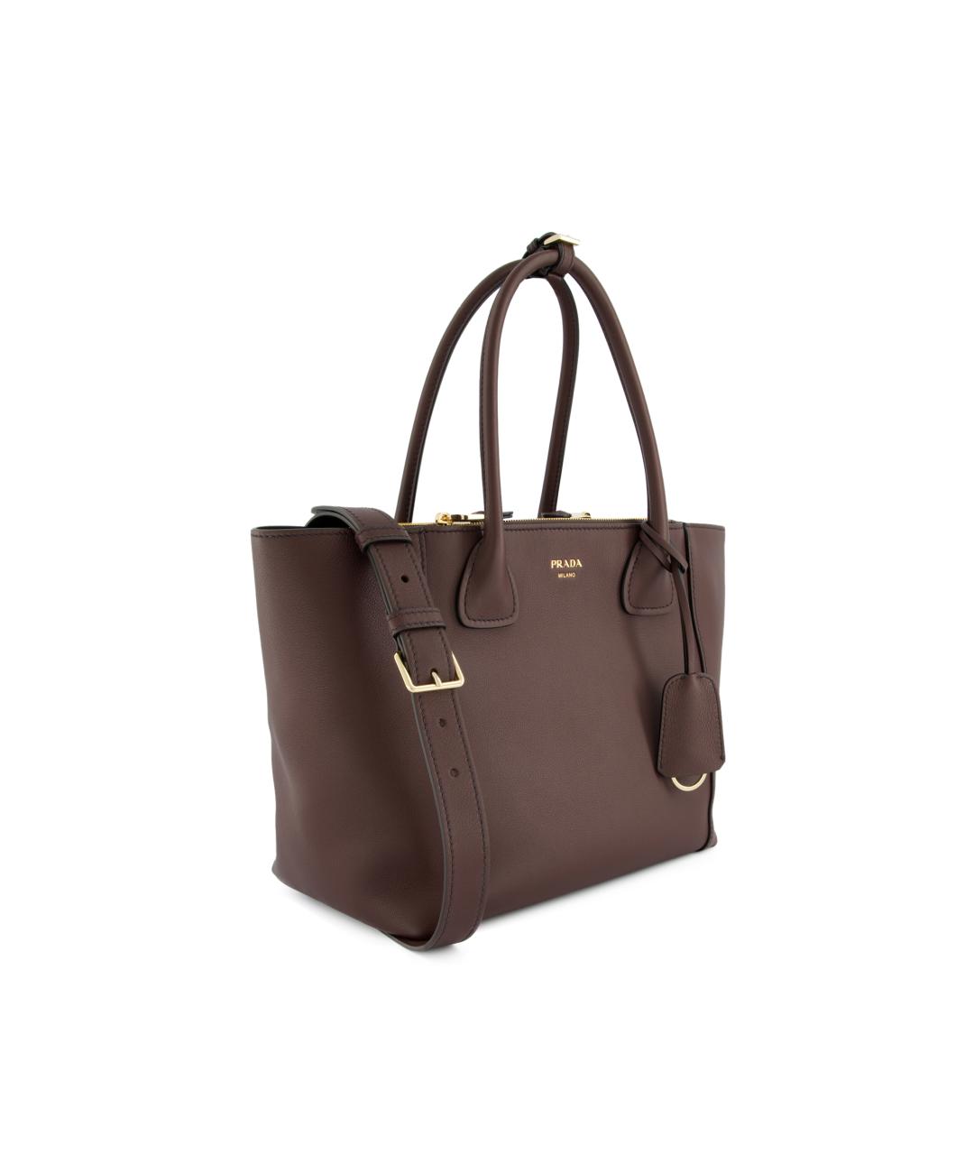 PRADA Коричневая кожаная сумка тоут, фото 3