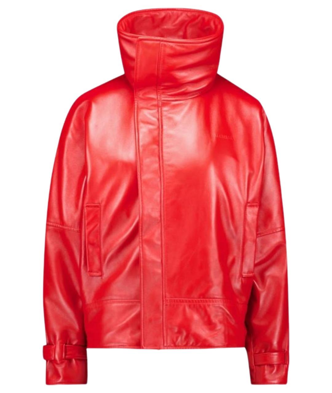 BALENCIAGA Красная кожаная куртка, фото 1