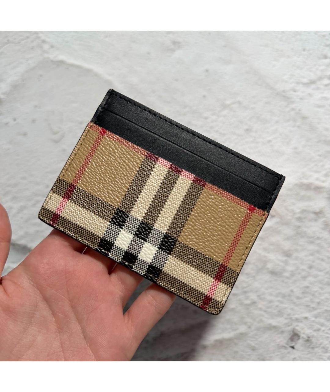 BURBERRY Черный кожаный кардхолдер, фото 2