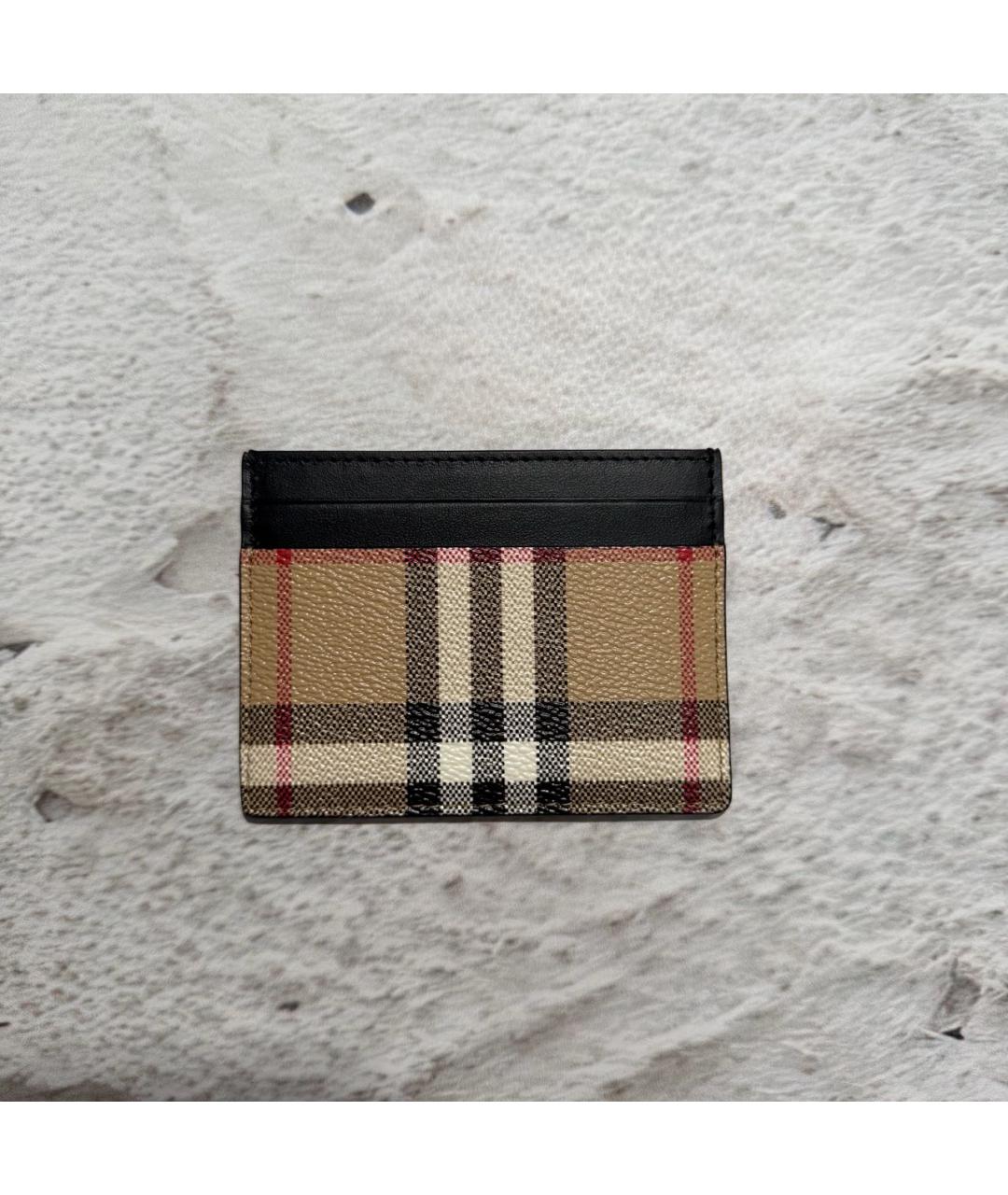 BURBERRY Черный кожаный кардхолдер, фото 5
