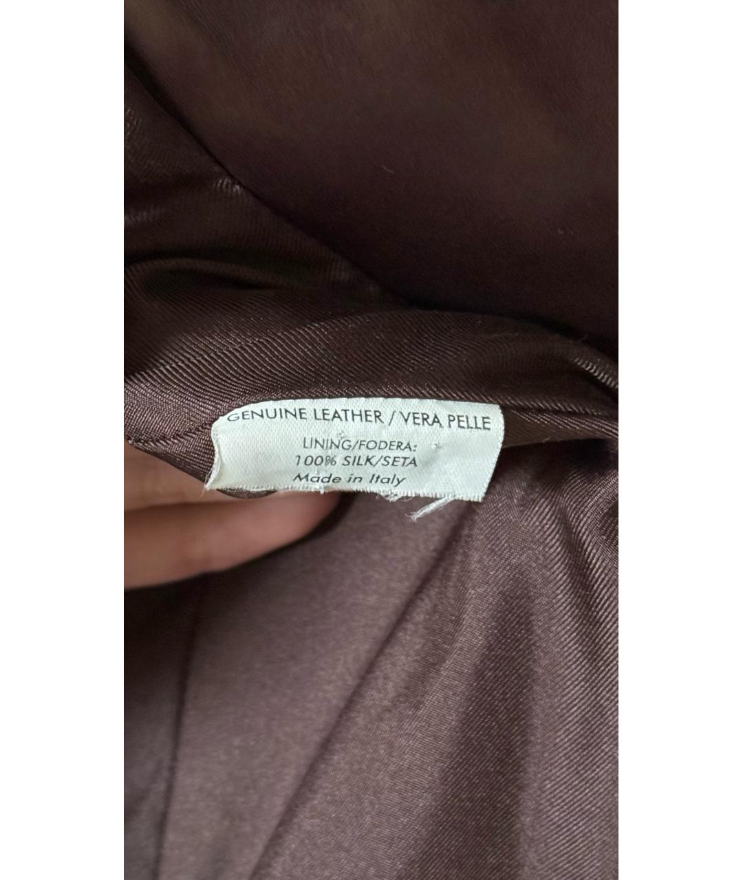 SAINT LAURENT Коричневая кожаная куртка, фото 3