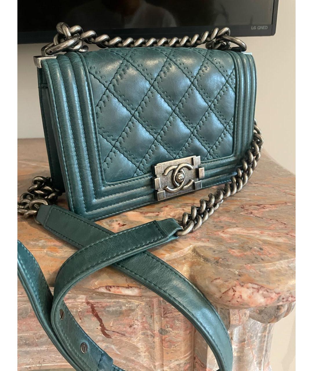 CHANEL Зеленая кожаная сумка через плечо, фото 2