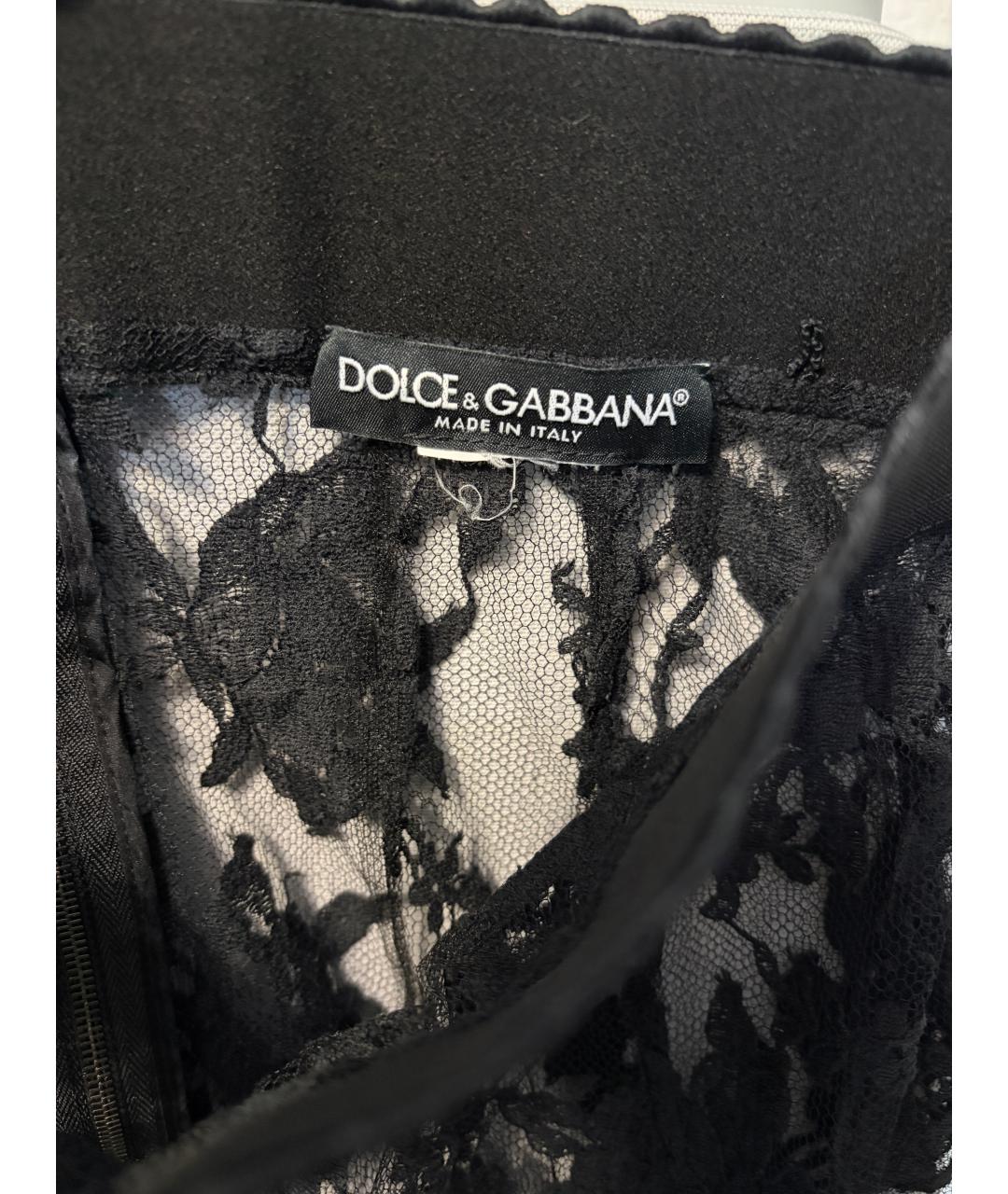 DOLCE&GABBANA Черная полиамидовая юбка миди, фото 3