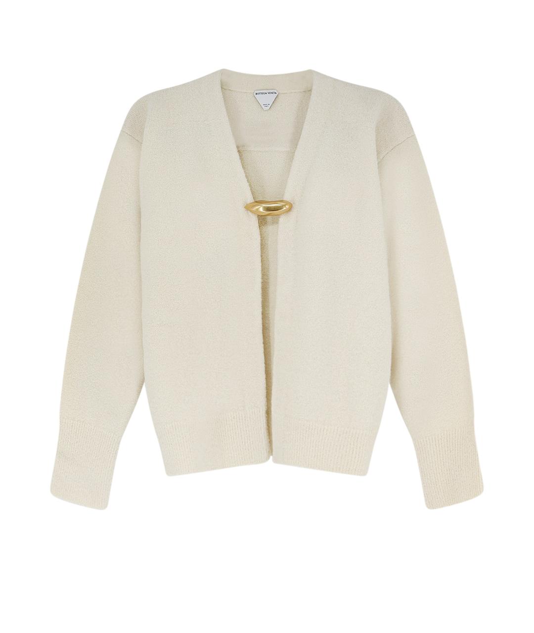 BOTTEGA VENETA Белый шерстяной кардиган, фото 1