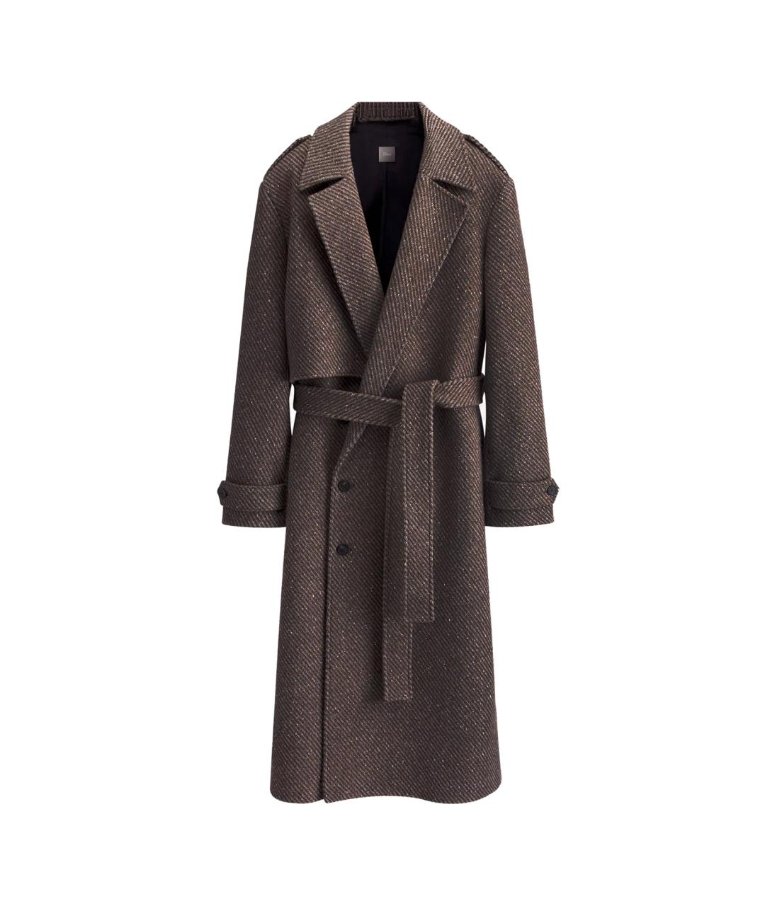 CHRISTIAN DIOR Коричневое шерстяное пальто, фото 4