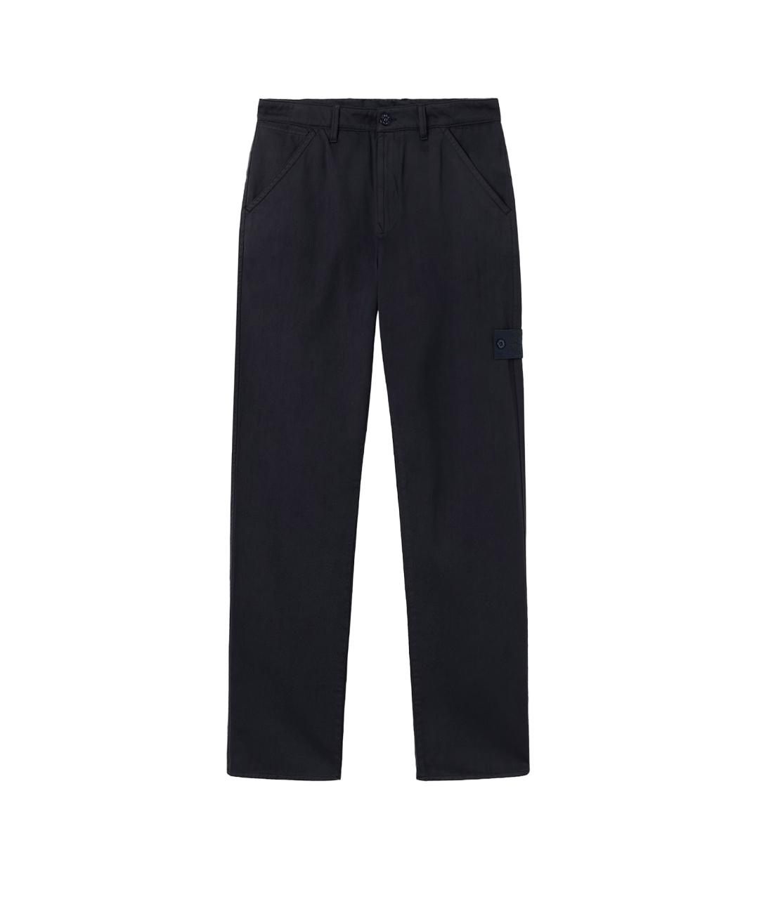 STONE ISLAND Черные хлопковые повседневные брюки, фото 4