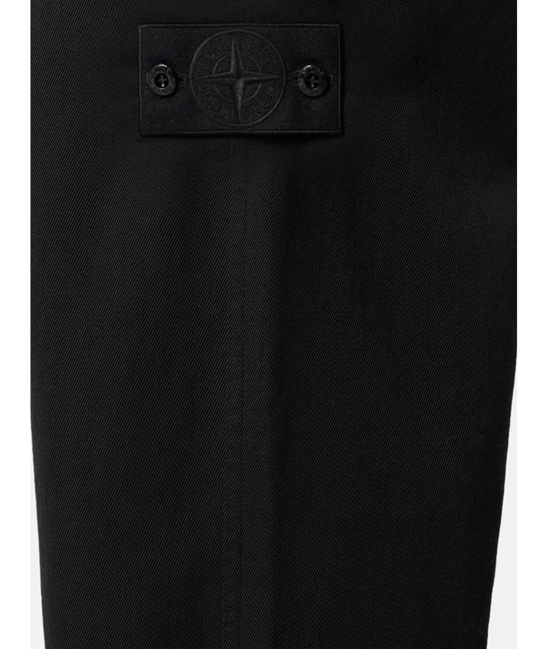 STONE ISLAND Черные хлопковые повседневные брюки, фото 3