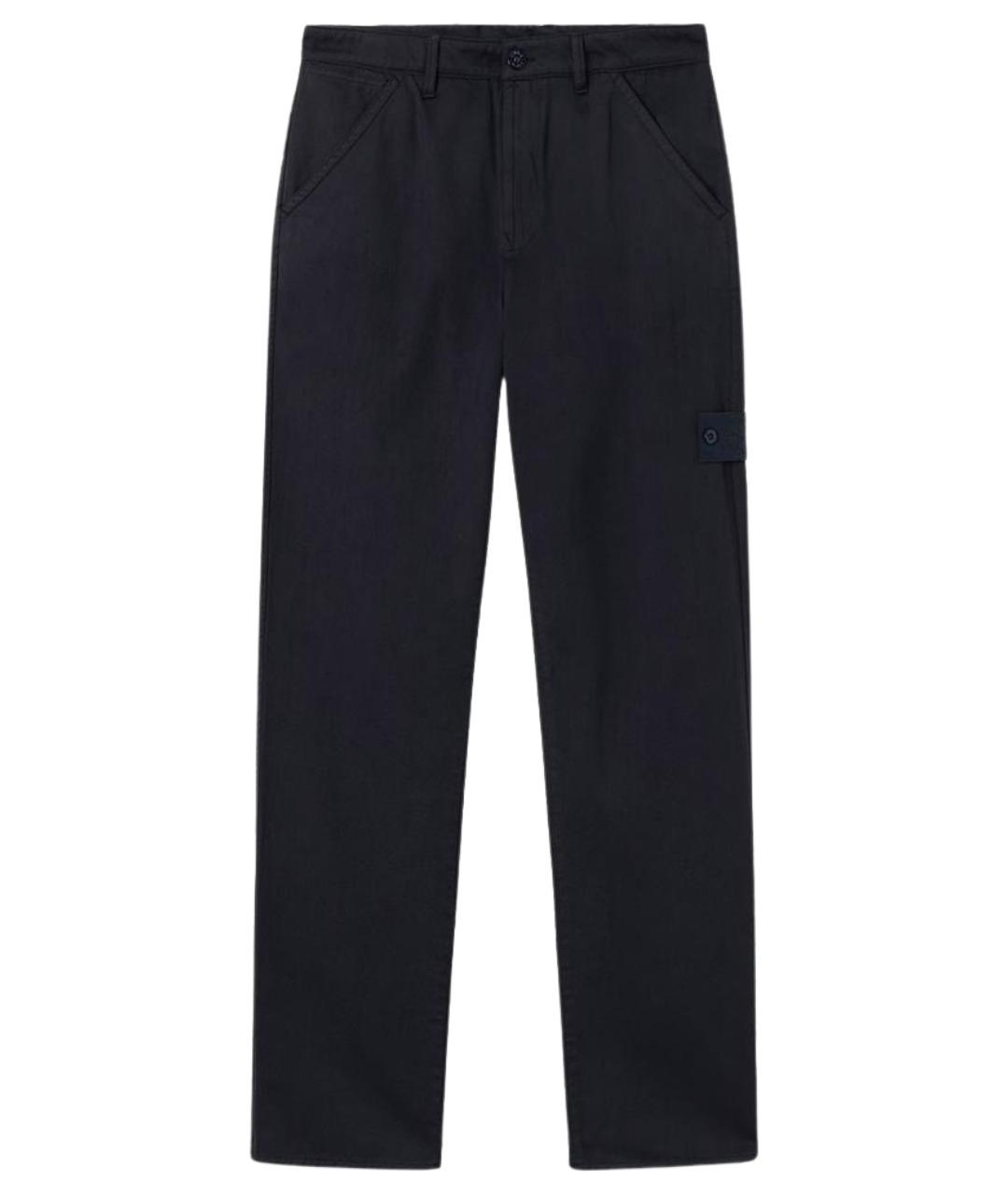 STONE ISLAND Черные хлопковые повседневные брюки, фото 1