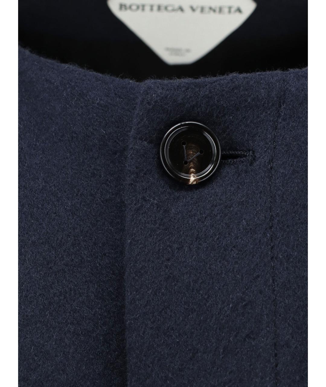 BOTTEGA VENETA Темно-синее шерстяное пальто, фото 3