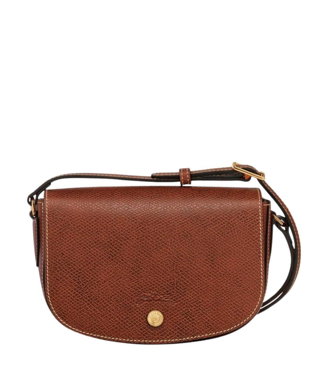 LONGCHAMP Коричневая кожаная сумка через плечо, фото 1