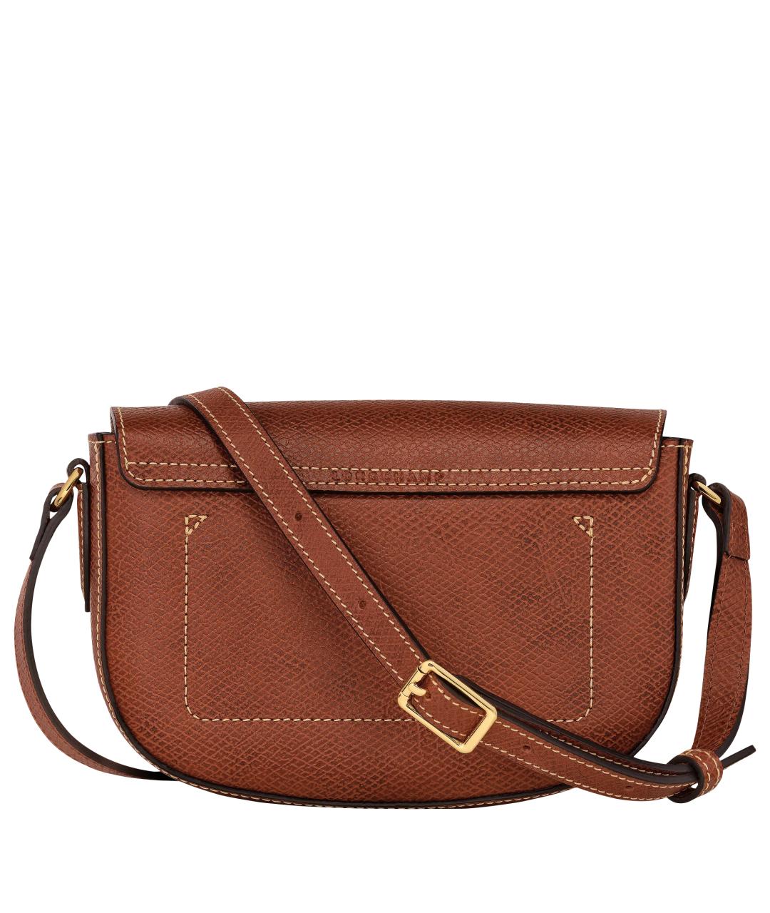 LONGCHAMP Коричневая кожаная сумка через плечо, фото 5