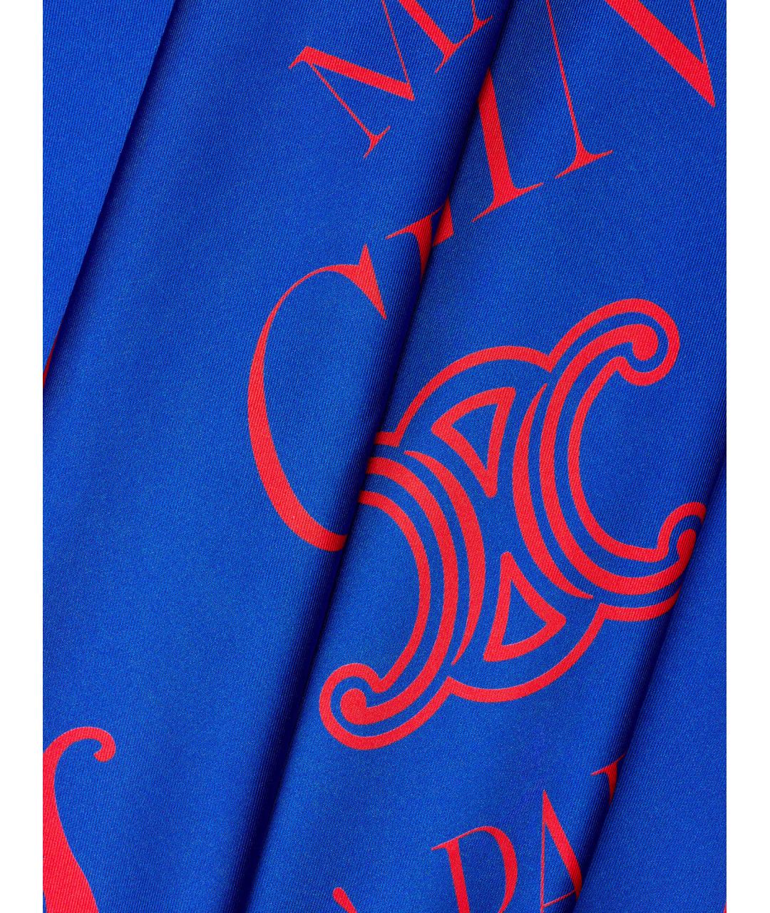 CELINE Синий шелковый платок, фото 2