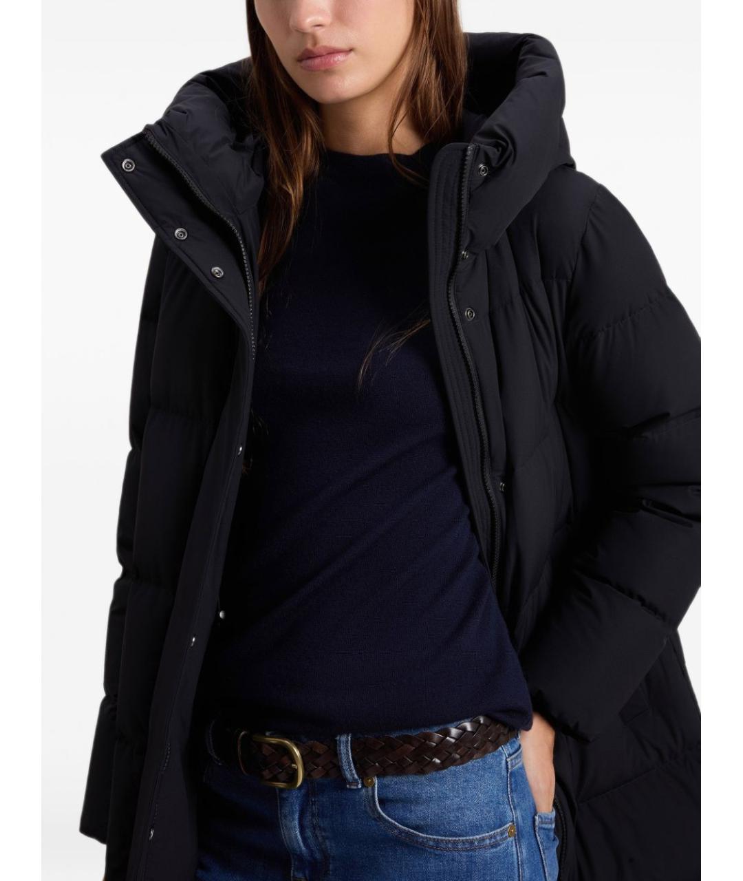 WOOLRICH Черное полиамидовое пальто, фото 4