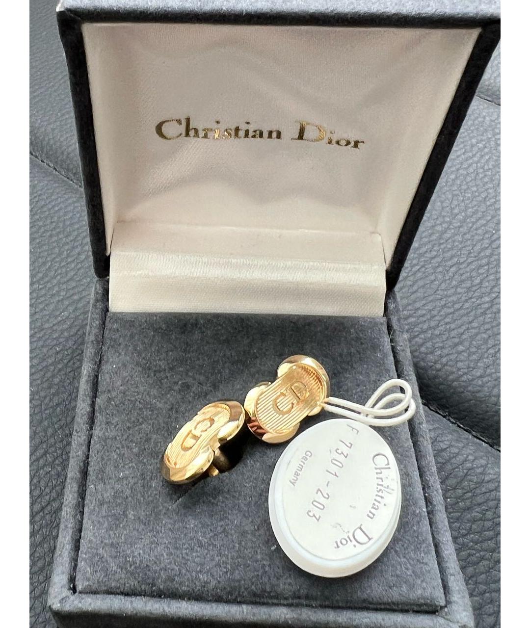 CHRISTIAN DIOR Золотые металлические запонки, фото 8