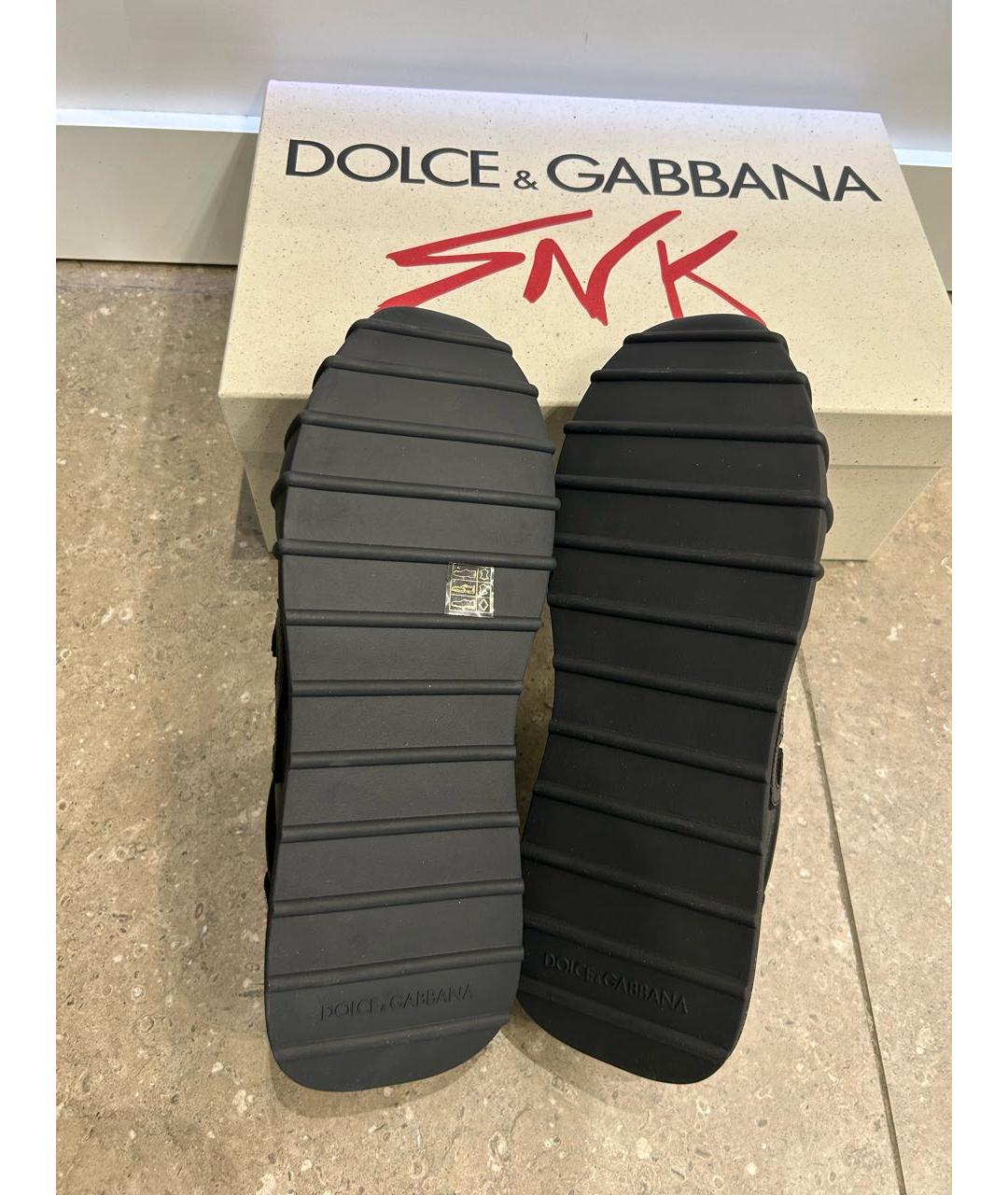 DOLCE&GABBANA Черные кожаные низкие кроссовки / кеды, фото 6