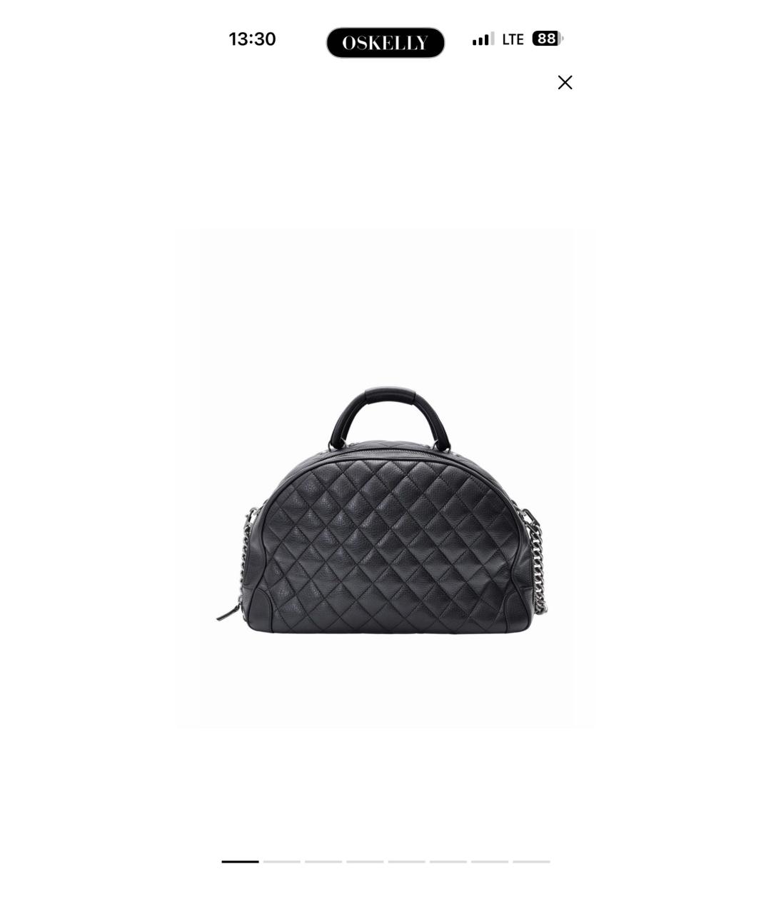 CHANEL Черная кожаная сумка с короткими ручками, фото 1